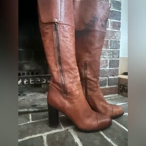 Brown Leather Prada Boots Size 41
